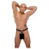 ZADO - leren string met dildo en 3 penisringen