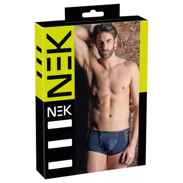 NEK - herenboxer - vetersluiting en netinzet - zwart/blauw