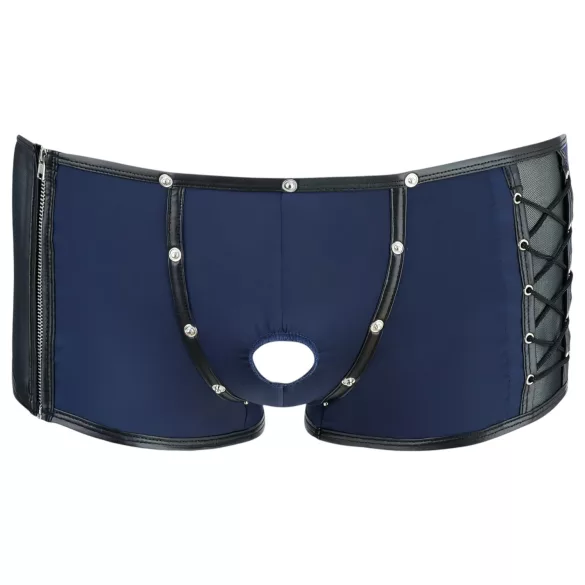 NEK - herenboxer - vetersluiting en netinzet - zwart/blauw - M