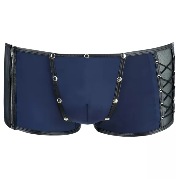 NEK - herenboxer - vetersluiting en netinzet - zwart/blauw - L