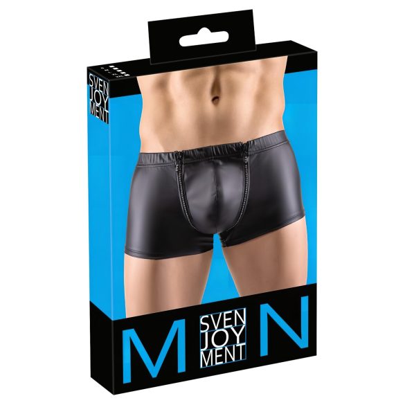 Svenjoyment - matte boxershort met strass en ritssluiting (zwart) - M