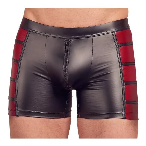 NEK - herenboxer met rits - rood inzetstuk - zwart - L