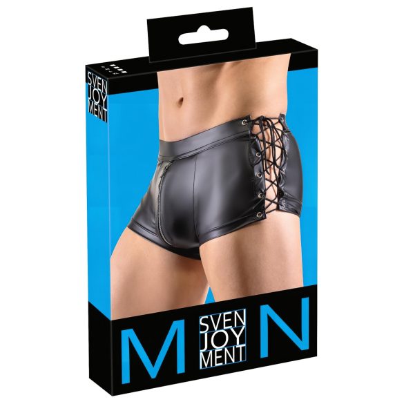 Svenjoyment - Zwarte matte boxer met zijveter - M