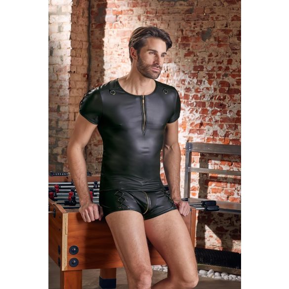 NEK - mat-zwart heren T-shirt met korte mouwen - L