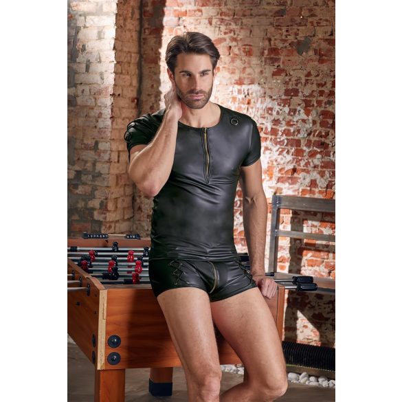 NEK - mat-zwart heren T-shirt met korte mouwen - L