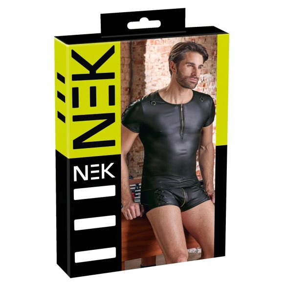 NEK - Mat Zwart Heren T-shirt met Korte Mouwen - XL