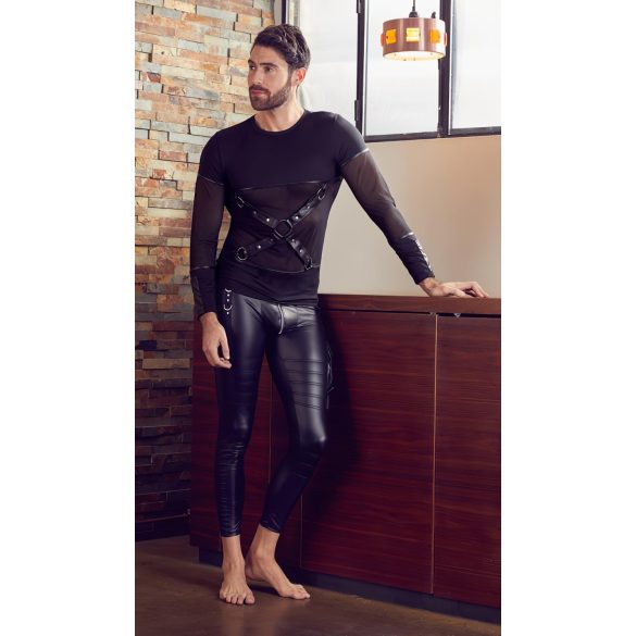 NEK - Kruisband Lange Mouwen Mannen Top (Zwart) - L