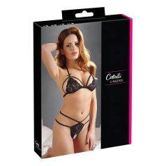 Cottelli - Open bh set - Kant - Zwart - L
