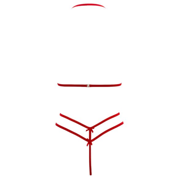 Cottelli - opengewerkt, kanten bh-set (rood) - M