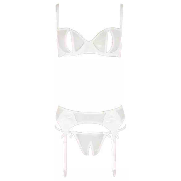 Abierta Fina - bh set - transparant kanten design - zwart - 85B/L