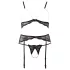 Abierta Fina - lingerie set - kant en parels - zwart