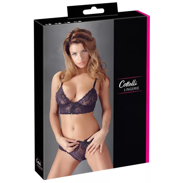 Cottelli - bh set - bloemen kant - paars
