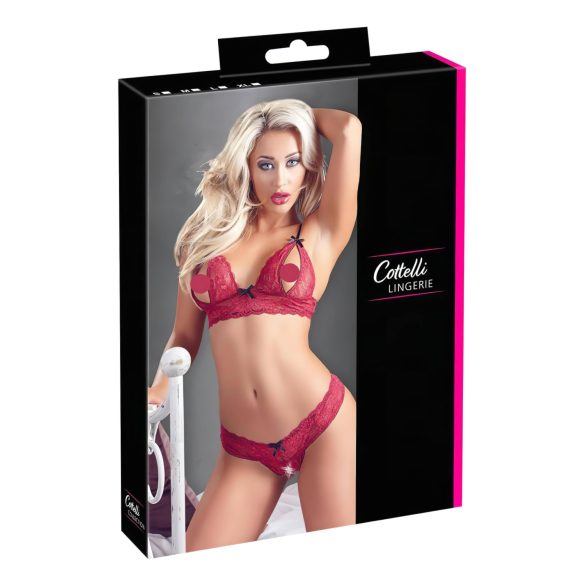Cottelli - Verleidelijke kanten beha set (rood)