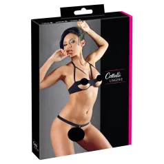 Cottelli - bh set met metalen ringen - zwart