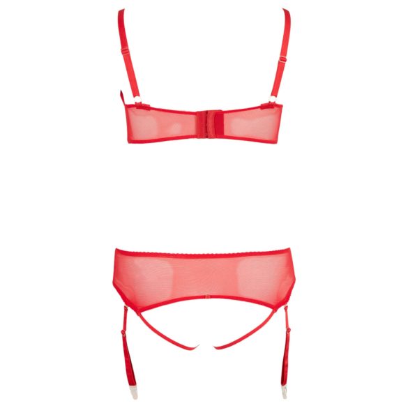 Cottelli Plus Size - lingerie set - verstelbaar - rood - 95D/2XL