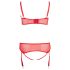 Cottelli Plus Size - lingerie set - verstelbaar - rood - 95D/2XL