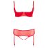 Cottelli Plus Size - lingerie set - verstelbaar - rood - 95D/2XL