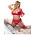 Cottelli Plus Size - veelzijdige lingerie set (rood) - 95E/2XL