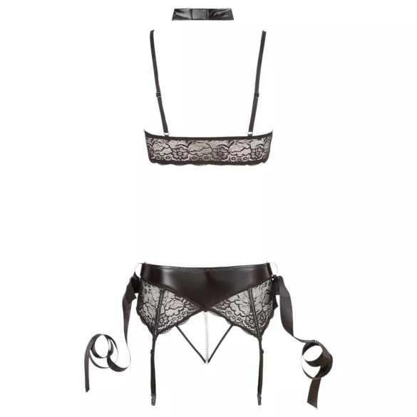 Cottelli Bondage - lingerie set - 5-delig - kant - zwart - L