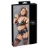 Cottelli Bondage - Glanzend kanten lingerie set (4-delig) - XL