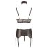 Cottelli Bondage - Glanzend kanten lingerie set (4-delig) - XL