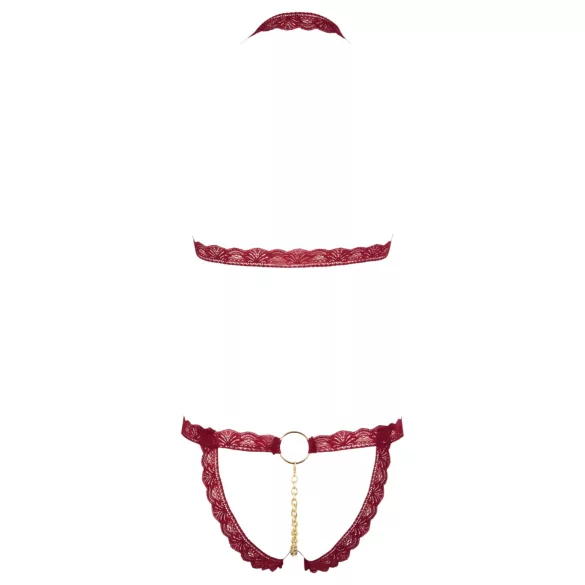 Cottelli - open bh set met metalen ringen - rood