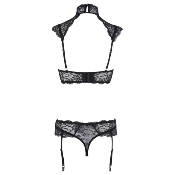 Cottelli - kanten beha-set met kraagje (zwart) - 75C/S