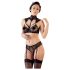 Cottelli - Kanten BH-set met kraag (zwart) - 85C/L