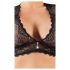 Cottelli Plus Size - stras-lingerieset met kant (zwart) - 2XL