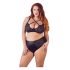Cottelli Plus Size - Kruisband BH en slip (zwart)