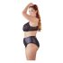 Cottelli Plus Size - Kruisband BH en slip (zwart)
