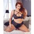 / Cottelli Plus Size - Kruisband BH en slip (zwart)