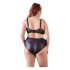 / Cottelli Plus Size - Kruisband BH en slip (zwart)