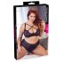/ Cottelli Plus Size - Kruisband BH en slip (zwart)