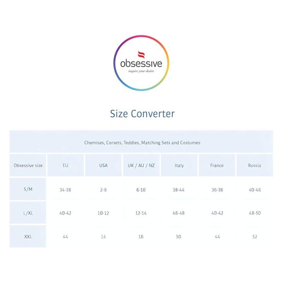 Obsessive Emperita - verfijnd geborduurd lingerieset (zwart) - L/XL