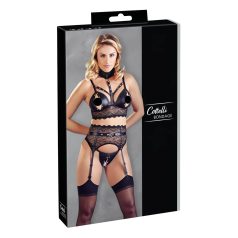   Cottelli Bondage - lingerie set met handboeien - kant - zwart - M