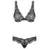 Obsessive Luvae - bloemen, strass bh-set (zwart)