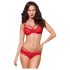 Obsessive 860-SET-3 - Rozen, kanten bh-set (rood) - L/XL