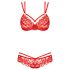 Obsessive 860-SET-3 - Rozen, kanten bh-set (rood) - L/XL