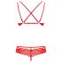 Obsessive 860-SET-3 - Rozen, kanten bh-set (rood) - L/XL