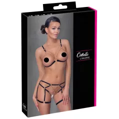 Cottelli - bodyharnas met kettingen - 2-delig - zwart