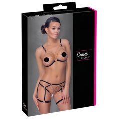 Cottelli - bodyharnas met kettingen - 2-delig - zwart - M