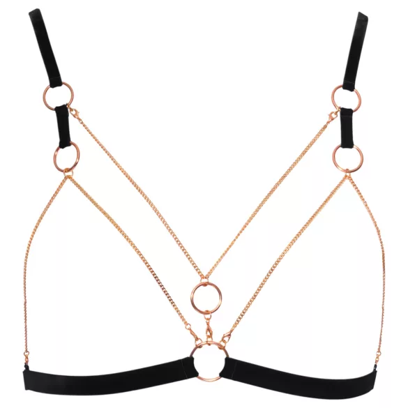 Cottelli - bodyharnas met kettingen - 2-delig - zwart - L