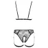 Cottelli - bodyharnas met kettingen - 2-delig - zwart - L