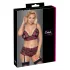 Cottelli Curves - bloemen open bh-set (zwart) - 3XL/4XL