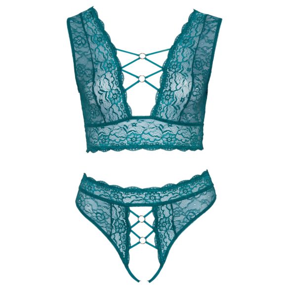 Cottelli Curves - korset kanten lingerieset (blauw)