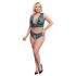 Cottelli Curves - korset kanten lingerieset (blauw) - 2XL