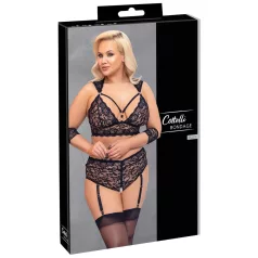 Cottelli Bondage Plus Size - kanten beha set (zwart) - 3XL