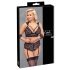 Cottelli Bondage Plus Size - kant-en-bh set (zwart) - 3XL