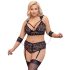Cottelli Bondage Plus Size - kant-en-bh set (zwart) - 3XL